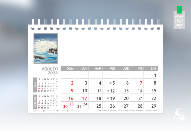 AGOSTO TIRO CALENDARIO ANILLADO ACTUALIZADO 2026