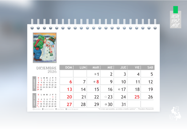 DICIEMBRE TIRO CALENDARIO ANILLADO ACTUALIZADO 2026