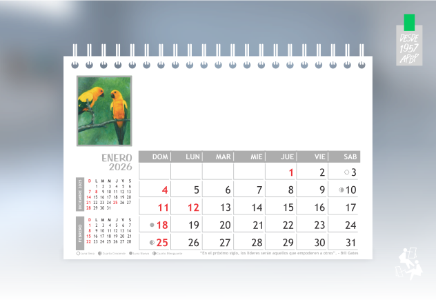 ENERO TIRO CALENDARIO ANILLADO ACTUALIZADO 2026