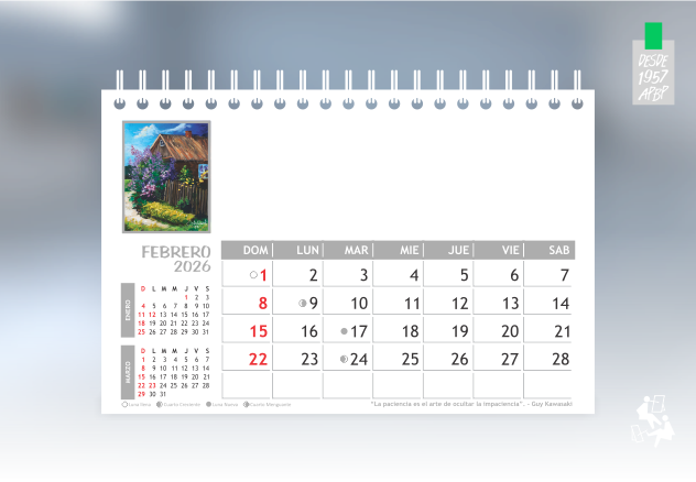 FEBRERO TIRO CALENDARIO ANILLADO ACTUALIZADO 2026