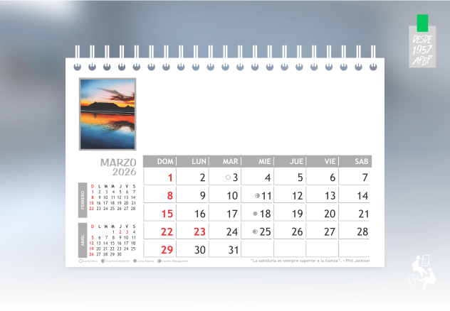 MARZO TIRO CALENDARIO ANILLADO ACTUALIZADO 2026